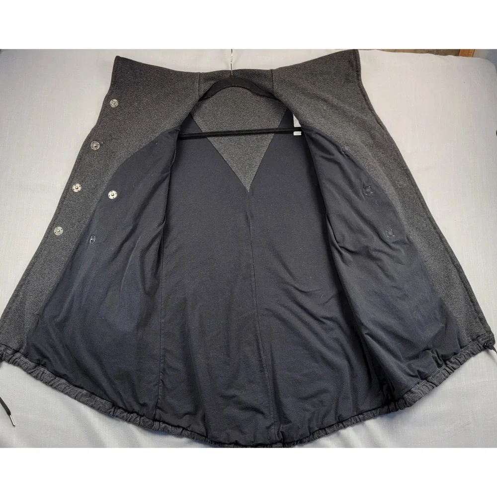 Lululemon Gratitude Wrap Sweater Jacket Women 4 Charcoal Gray Thumbhole Sleeve - Picture 4 of 6